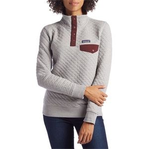 Patagonia Cotton Quilt Snap T Pullover in Grey and Maroon